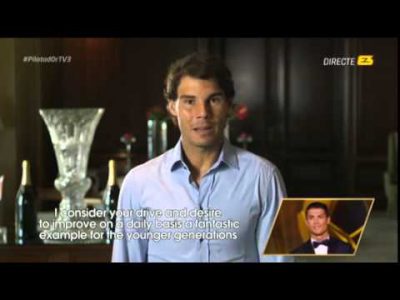 el mensaje de rafa nadal a cristiano ronaldo durante la gala del fifa baln de oro 2014 youtube 1421235729kg84n