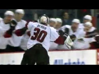 goalie reto berra scores goal and celebrates youtube 1421491238n48gk