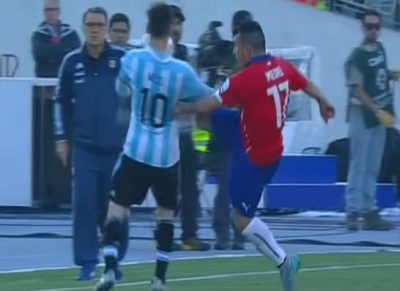 Lionel Messi Gets Kung Fu Kicked By Gary Medel Chile vs Argentina Copa America