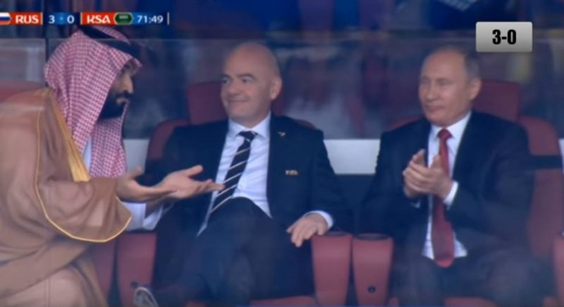 Video: Epické reakcie Putina a Saudskorabského princa na góly Ruska 1 putinarab